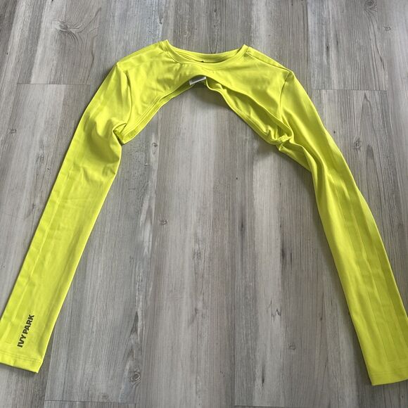 adidas Tops - Adidas x Ivy Park neon yellow long-sleeve bolero Workout Cycling shrug Medium